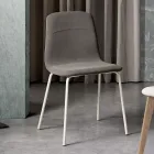 Sedia da Pranzo con Seduta in Tessuto e Struttura in Metallo - Aisha Viadurini