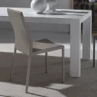 Sedia da Pranzo con Struttura e Seduta in Ecopelle Colorato, 4 Pezzi - Alba Viadurini