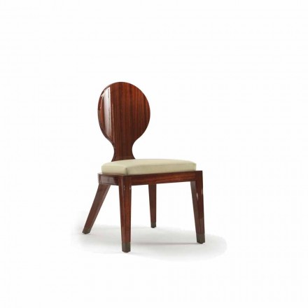 Sedia da pranzo imbottita di design in legno liscio, L51xP53cm, Nicole Viadurini