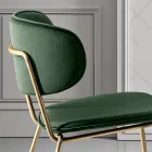 Sedia da Pranzo in Tessuto di 2 Diverse Finiture Made in Italy - Sanemi Viadurini