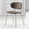 Sedia da Pranzo in Tessuto di 2 Diverse Finiture Made in Italy - Sanemi