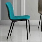 Sedia da Pranzo in Tessuto Vulcano e Gambe in Metallo Made in Italy - Amane Viadurini