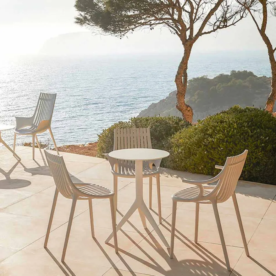 Sedia da Pranzo per Esterno in Plastica Impilabile 4 Pezzi - Ibiza by Vondom Viadurini