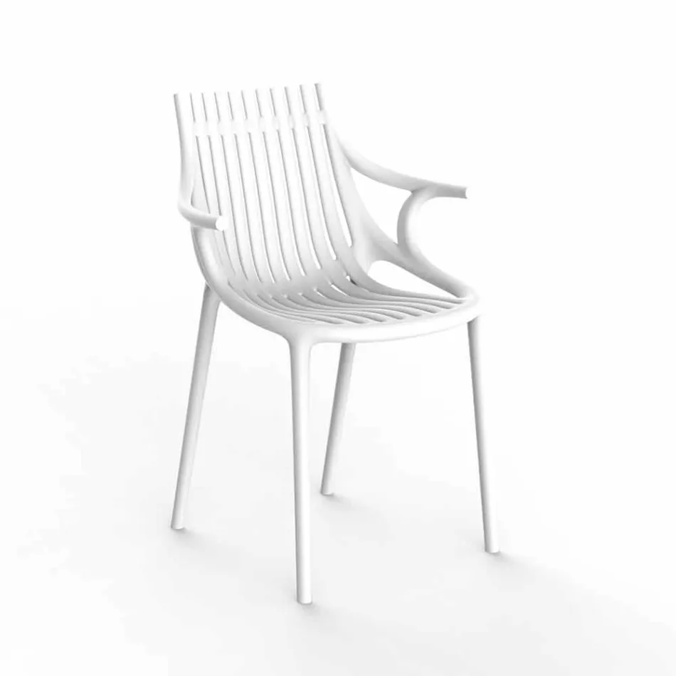 Sedia da Pranzo per Esterno in Plastica Impilabile 4 Pezzi - Ibiza by Vondom Viadurini