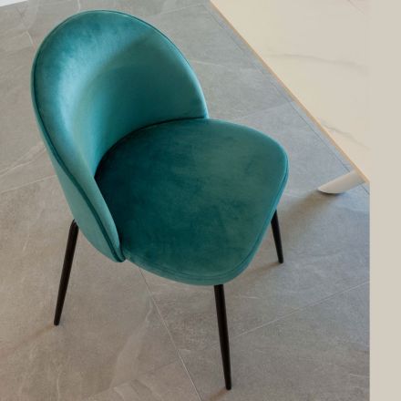 Sedia da Soggiorno con Seduta e Gambe in Diverse Finiture - Chandra Viadurini