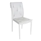 Sedia da Soggiorno con Struttura e Seduta in Ecopelle Made in Italy - Grogu Viadurini