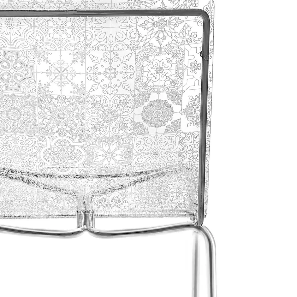 Sedia da Soggiorno in Plexiglass e Ferro Made in Italy, 2 Pezzi - Pumbaa Viadurini