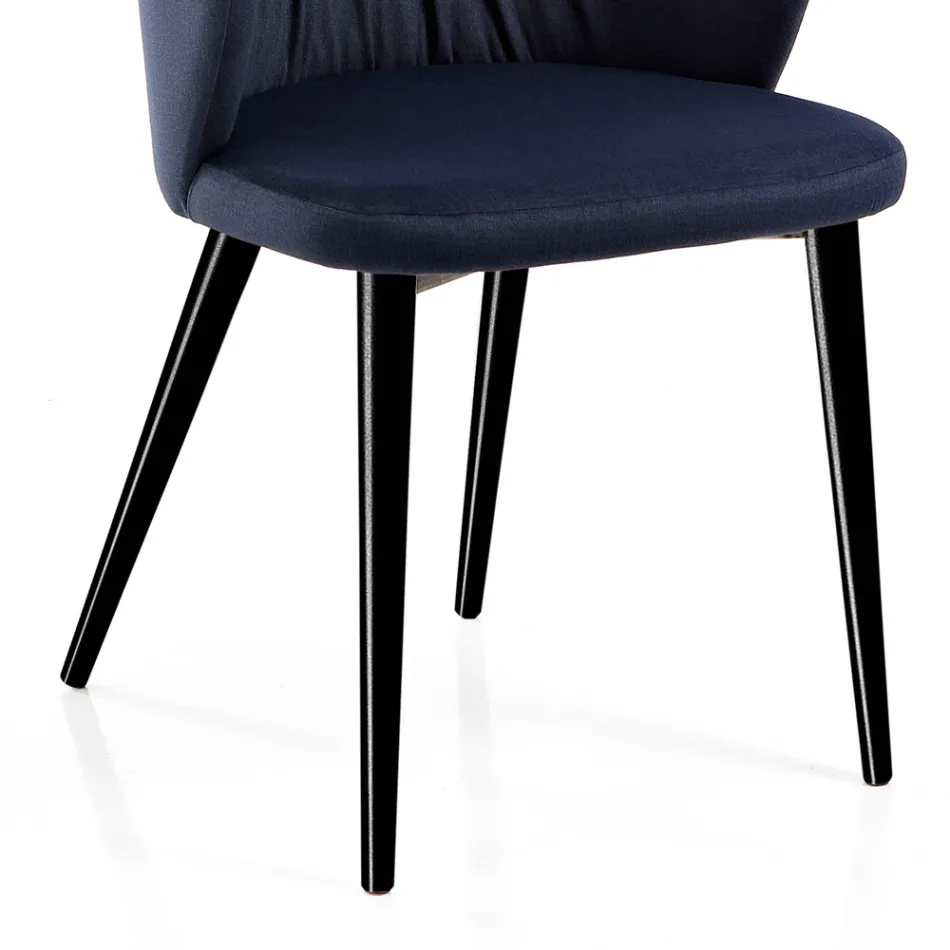 Sedia da Soggiorno in Tessuto e Frassino di Design Elegante - Reginaldo Viadurini