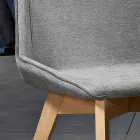 Sedia da soggiorno in tessuto e legno moderna made in Italy, Oriella Viadurini