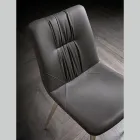 Sedia da Soggiorno in Tessuto Fibrato Effetto Pelle e Metallo Made in Italy - Gohan Viadurini