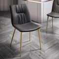 Sedia da Soggiorno in Tessuto Fibrato Effetto Pelle e Metallo Made in Italy - Gohan