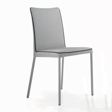 Sedia da Soggiorno Rivestita e Gambe Laccate Made in Italy - Catania Viadurini