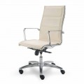 Sedia da ufficio con monoscocca in similpelle made in Italy Agata