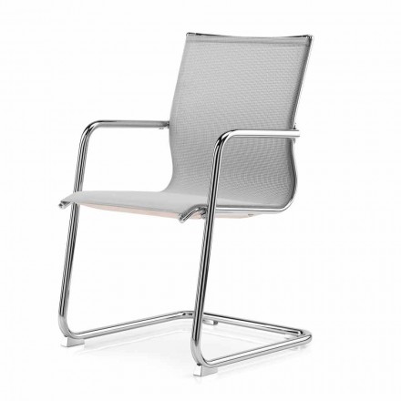 Sedia da Ufficio Ergonomica a Slitta con Braccioli Made in Italy - Filanna Viadurini