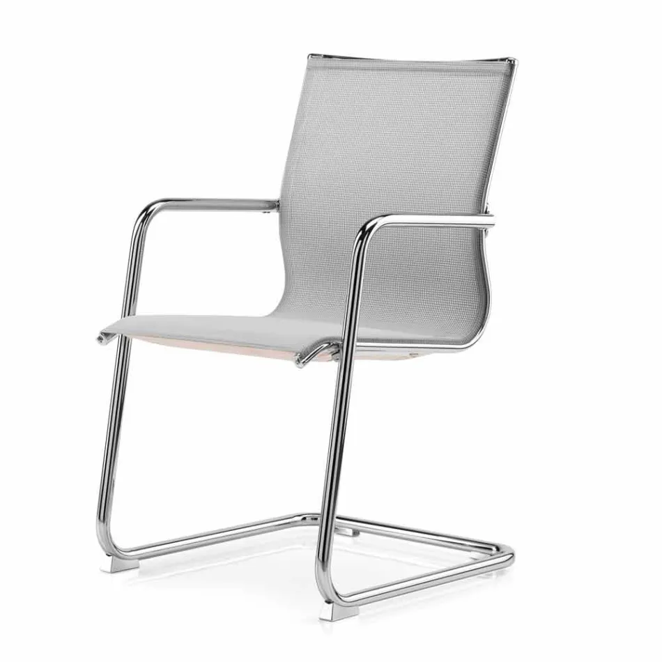 Sedia da Ufficio Ergonomica a Slitta con Braccioli Made in Italy - Filanna Viadurini