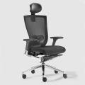 Sedia da Ufficio Ergonomica con Ruote in Tessuto ed Ecopelle – Takeshi