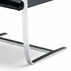 Sedia da Ufficio in Pelle con Struttura in Acciaio Cromo Made in Italy - Quarzo Viadurini