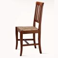 Sedia Design Classico in Legno e Seduta in Paglia Made in Italy - Dorina