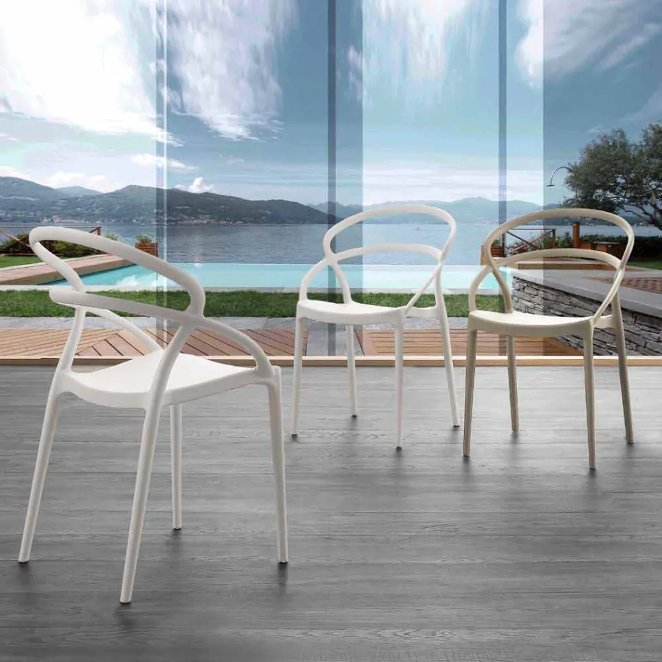 Sedia design moderno in polipropilene realizzata in Italia Pavia Viadurini