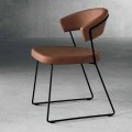 Sedia di design in metallo e tessuto prodotta in Italia Formia