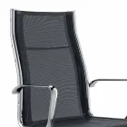 Sedia direzionale di design prodotta in Italia in monotelo rete Agata Viadurini