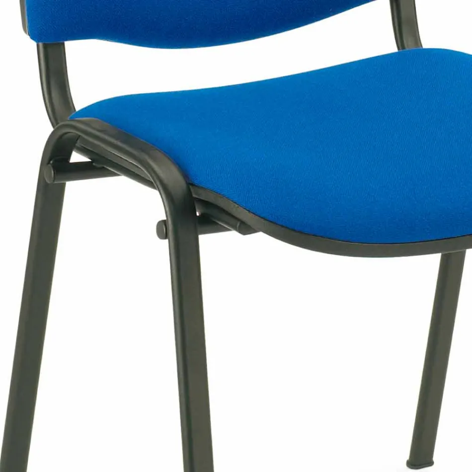Sedia Imbottira per Sala da Attesa con Base in Metallo Nero Moderna – Carmela Viadurini