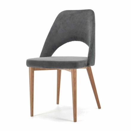 Sedia Imbottita con Base in Legno di Frassino Made in Italy – Lorenza Viadurini