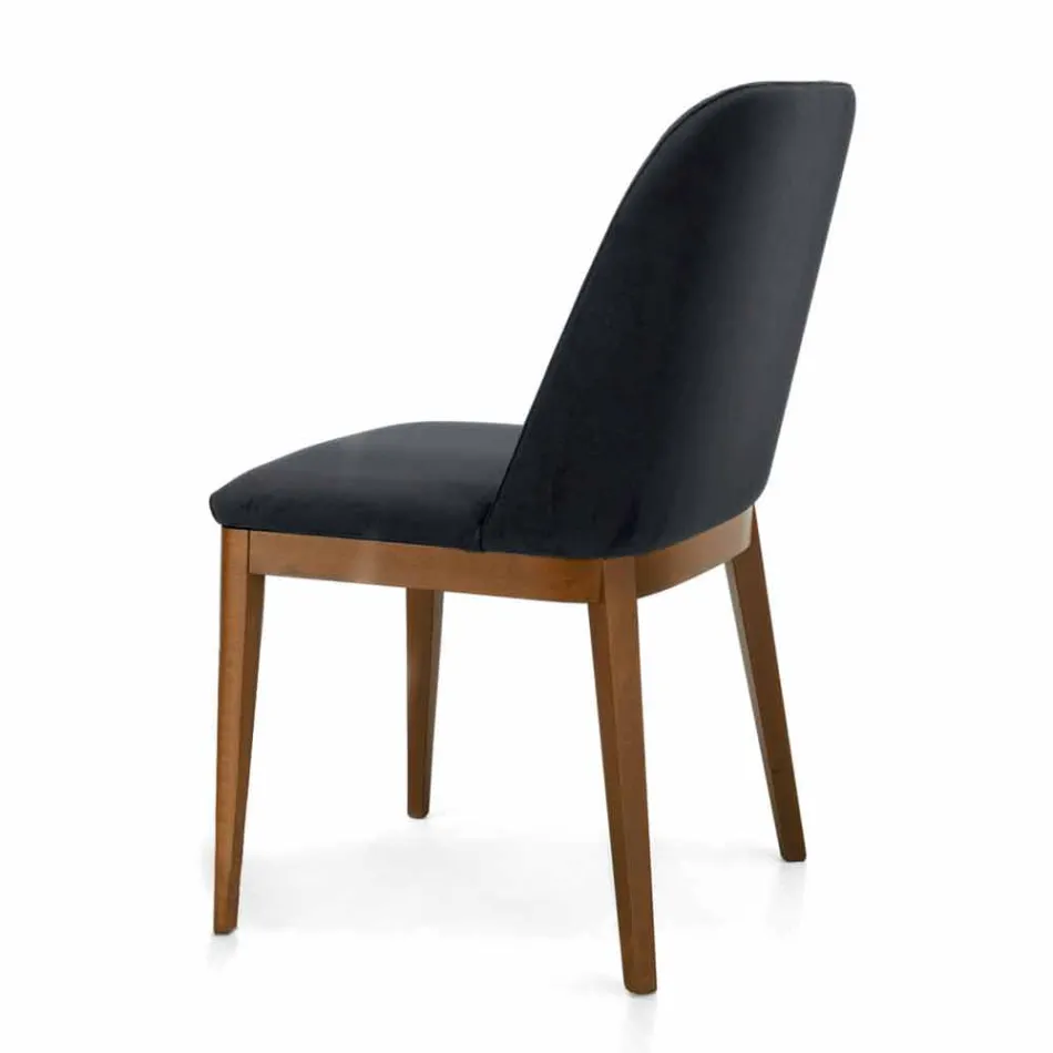 Sedia Imbottita con Base Legno Rovere Made in Italy – Sebastian Viadurini