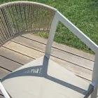 Sedia Impilabile con Seduta in Textilene e Schienale in Twist Wicker - Passione Viadurini