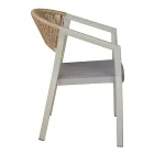 Sedia Impilabile con Seduta in Textilene e Schienale in Twist Wicker - Passione Viadurini