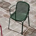 Sedia Impilabile in Metallo da Esterno Made in Italy, 4 Pezzi - Verna Viadurini