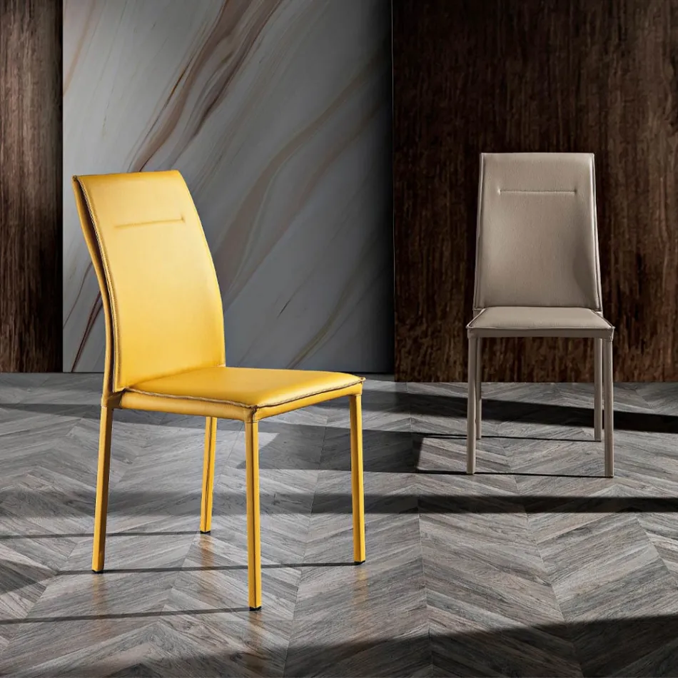 Sedia in Ecopelle da Sala da Pranzo Design Elegante Moderno - Granger Viadurini