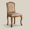 Sedia in Legno Classica Tessuto Imbottito di Lusso Made in Italy - Majesty