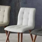 Sedia in legno massello rivestita in ecopelle viola Viadurini