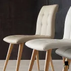 Sedia in legno massello rivestita in ecopelle viola Viadurini