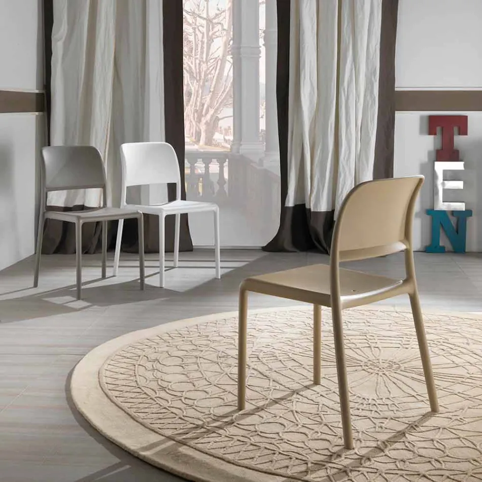Sedia in resina e fiberglass di design moderno made in Italy Ravenna Viadurini
