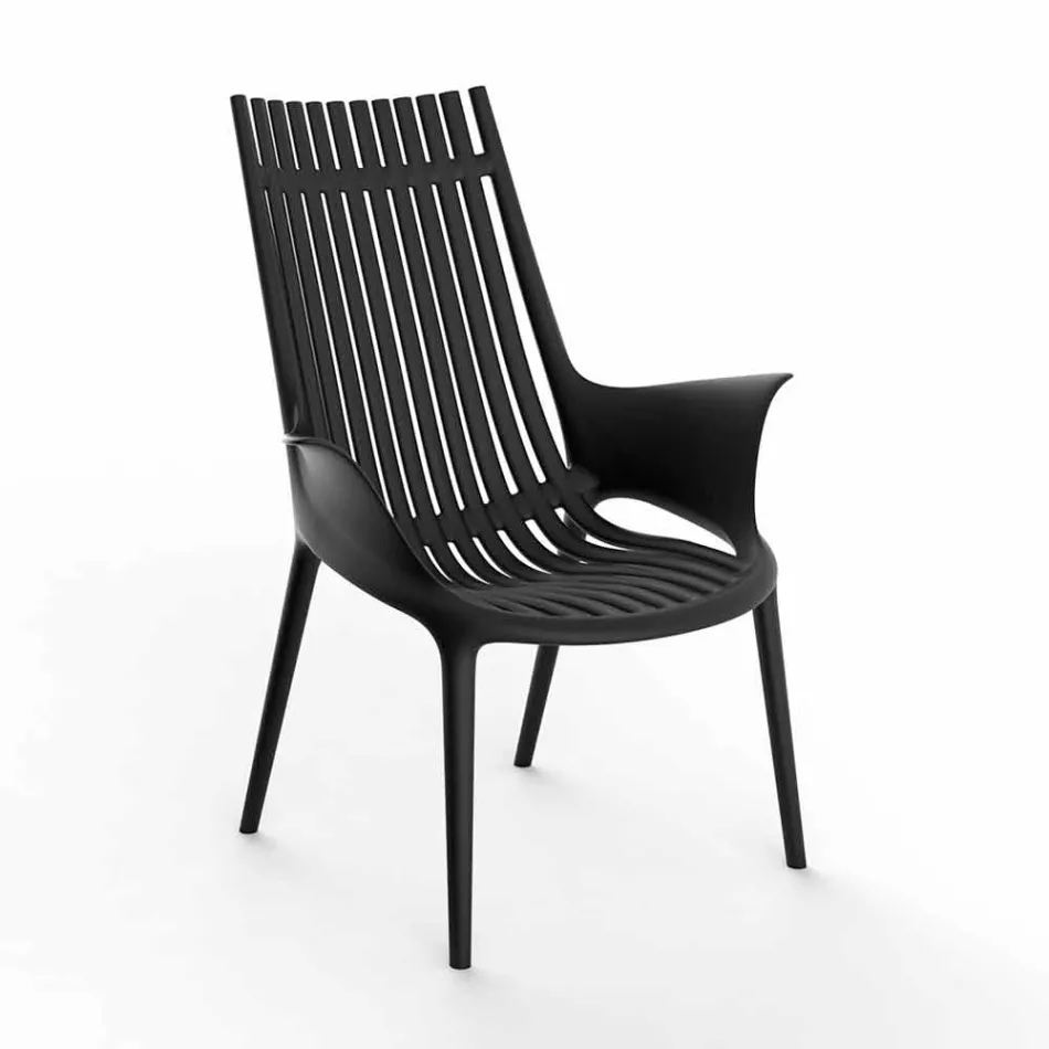 Sedia Lounge con Braccioli per Esterni in Plastica 4 Pezzi - Ibiza by Vondom Viadurini