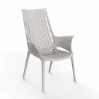 Sedia Lounge con Braccioli per Esterni in Plastica 4 Pezzi - Ibiza by Vondom Viadurini