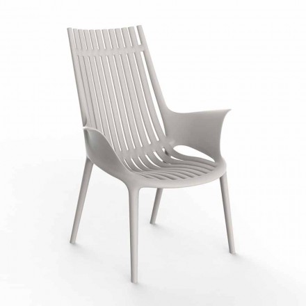 Sedia Lounge con Braccioli per Esterni in Plastica 4 Pezzi - Ibiza by Vondom Viadurini