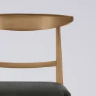 Sedia Moderna da Soggiorno in Tessuto e Legno Massello Made in Italy - Wilma Viadurini