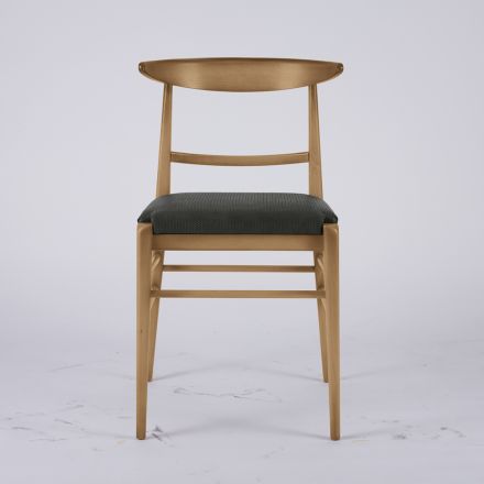 Sedia Moderna da Soggiorno in Tessuto e Legno Massello Made in Italy - Wilma Viadurini
