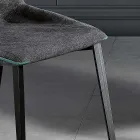 Sedia moderna in tessuto e gambe a triangolo fatta in Italia, Oriella Viadurini