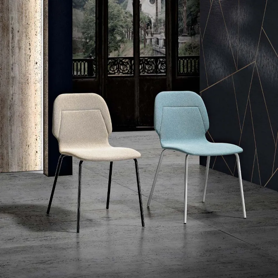 Sedia Monoscocca Moderna in Tessuto Colorato di Design - Patrick Viadurini