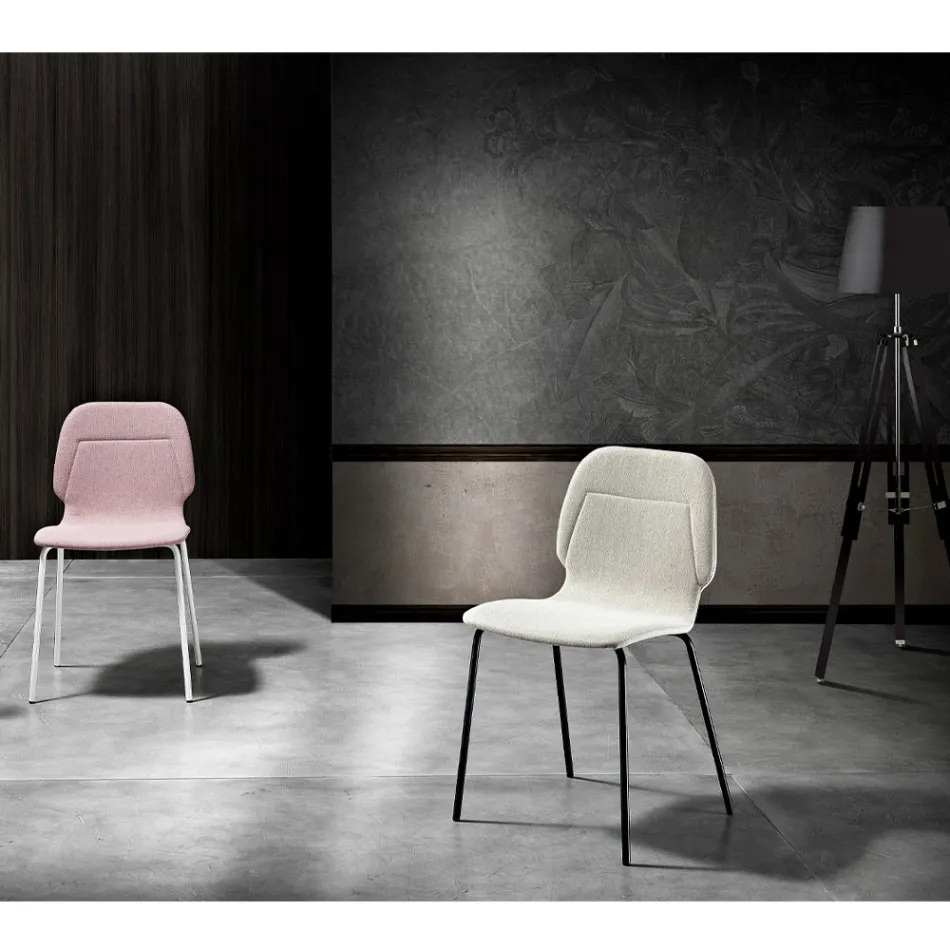 Sedia Monoscocca Moderna in Tessuto Colorato di Design - Patrick Viadurini