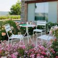 Sedia per Esterno Impilabile Verniciata a Polvere Made in Italy, 4 Pezzi - Amina
