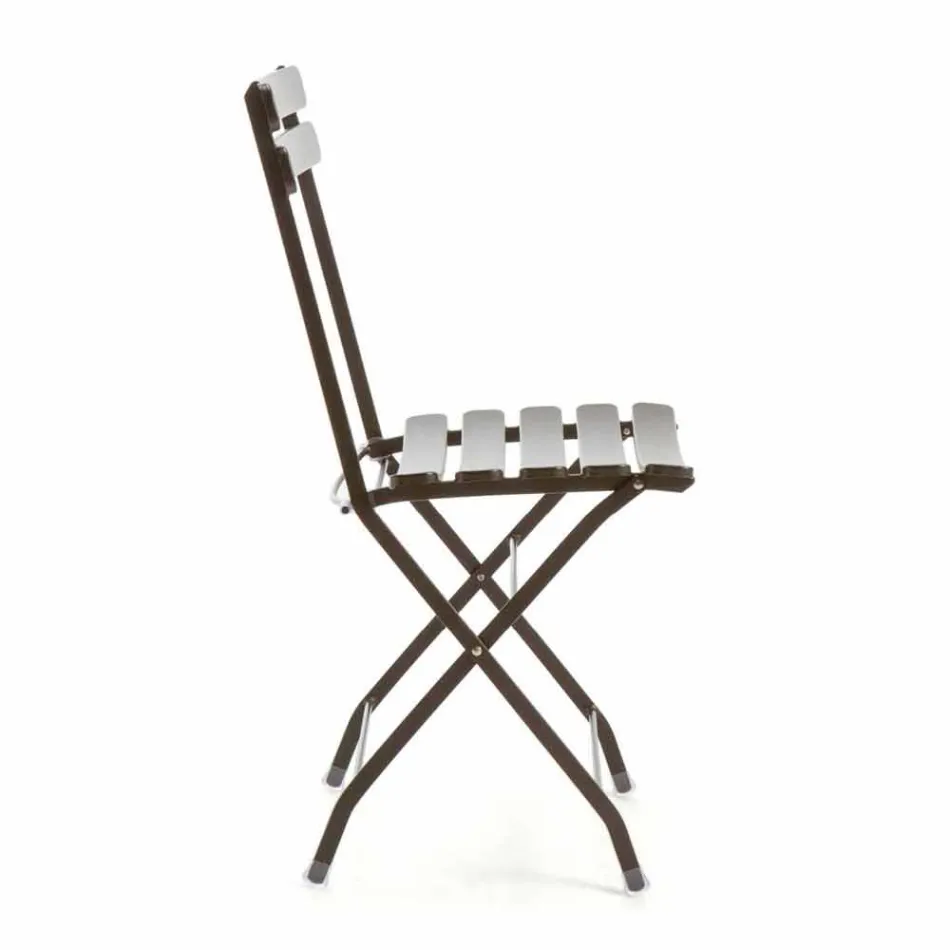 Sedia per Esterno Pieghevole in Metallo Verniciato Made in Italy, 4 Pezzi - Lori Viadurini