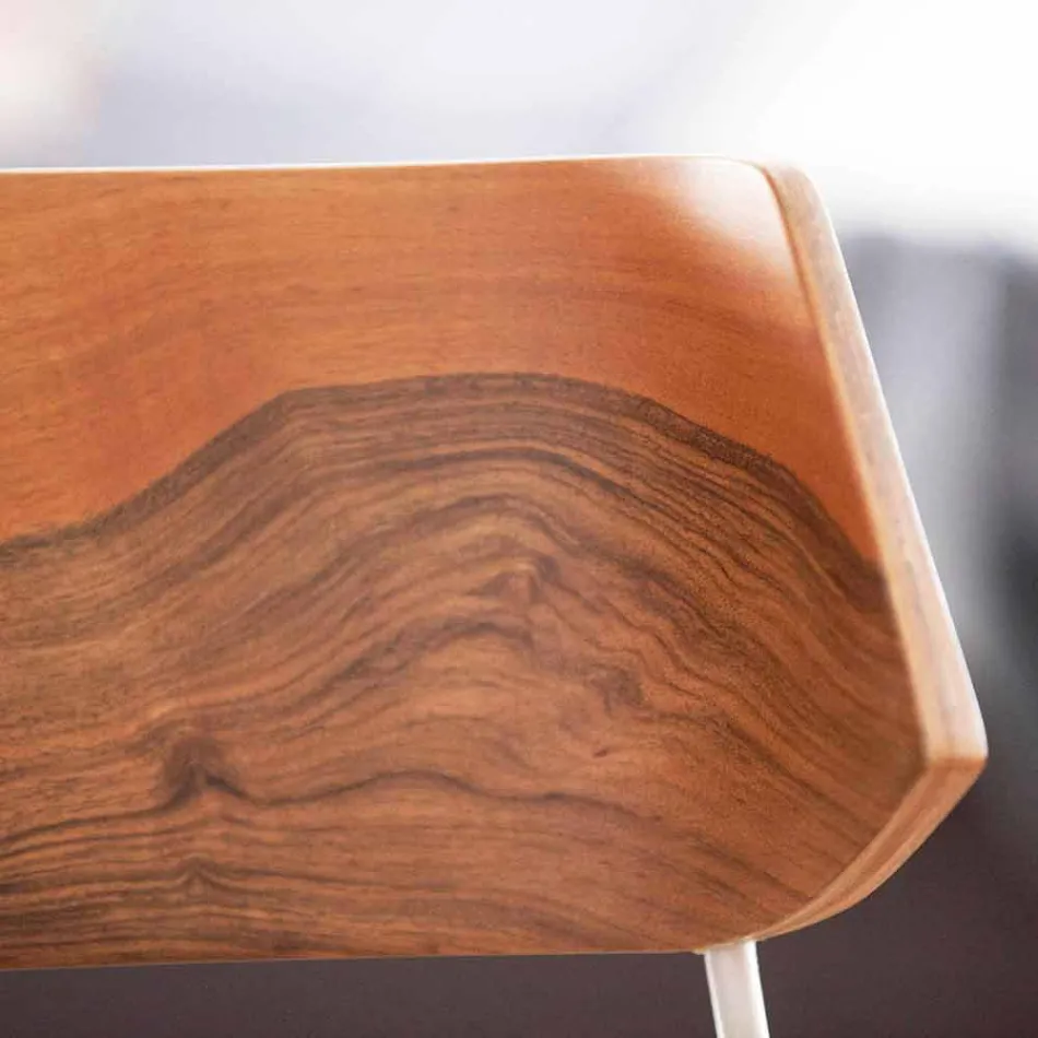 Sedia per Sala da Pranzo Artigianale in Legno e Acciaio Made in Italy - Valencia Viadurini
