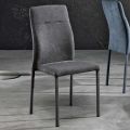 Sedia per sala da pranzo di design in tessuto made in Italy, Luigina