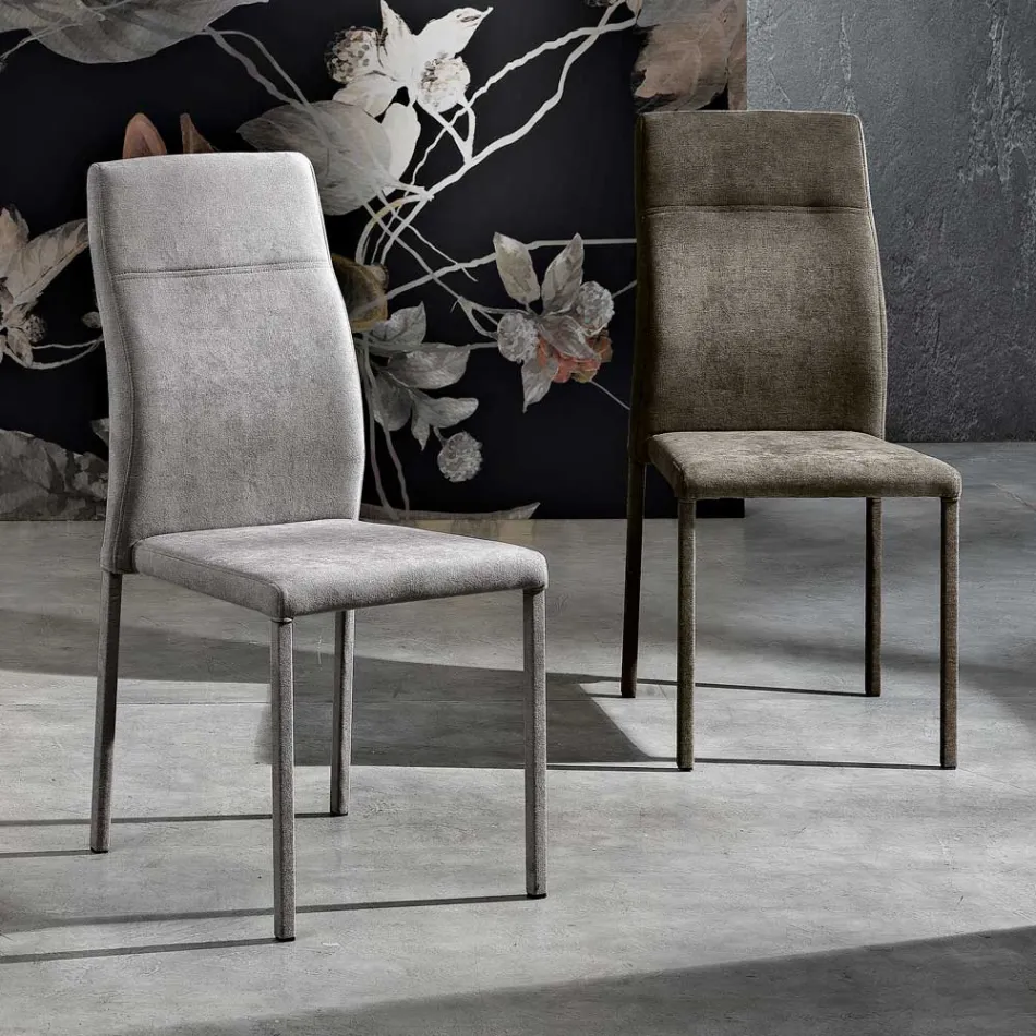 Sedia per sala da pranzo di design in tessuto made in Italy, Luigina Viadurini