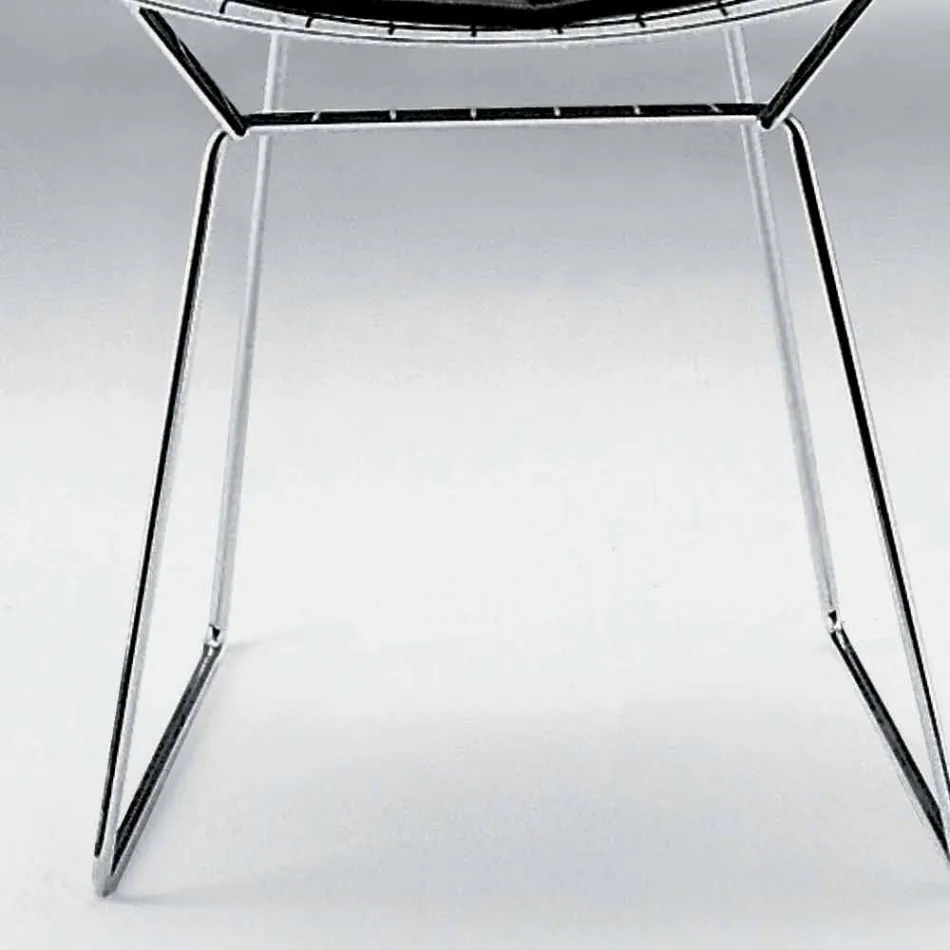 Sedia per Sala da Pranzo in Acciaio Cromato e Pelle Made in Italy - Beniamino Viadurini